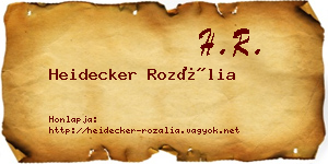Heidecker Rozália névjegykártya